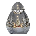 thumbnail image 4 of BaoFuBaoMei Hoodies for Girls Christmas Christmas Tree Long Cuffed Sleeve Sweatshirt Tops with Pockets Loose Hooded Fall Outfits for Christmas Dinner Vacation Holiday, 4 of 5