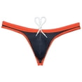 thumbnail image 4 of Botmois Men's Swim Briefs with Lining Mini Bikini Trunks Drawstring Thongs Swimwear Soft Breathable G-Strings Quick-dry Tangas Underwear Orange M, 4 of 4