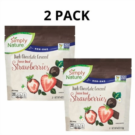 Simply Nature Dark Chocolate Strawberry Freeze-Dried,  2 PACK