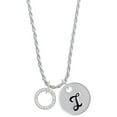 thumbnail image 1 of Delight Jewelry Silvertone Joshua 1:9 Eternity Ring Silvertone Script Initial Disc - I - Charm Necklace, 20"+3", 1 of 4