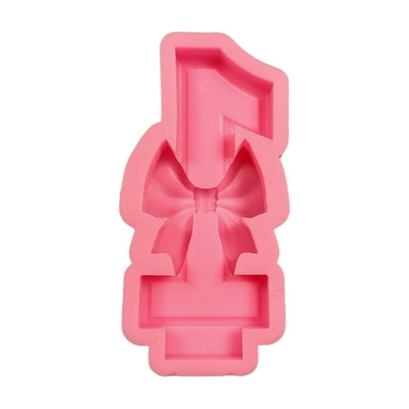 Birthday Candle Molds Bowknot Number Molds Silicone Molds Baking Molds for Cake Chocolate Decorations
