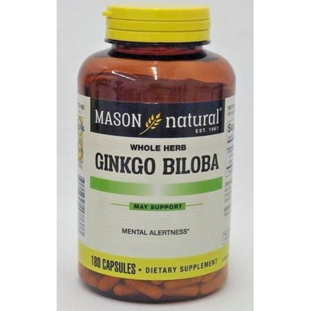 Leaf 1000 Mg 500 Tabs - Mason Ginkgo Biloba 4:1 extract (equivalent to 500 mg Ginkgo Leaves) 180 Capsule