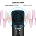 thumbnail image 2 of USB Condenser Microphone Computer Mic Kit with Mini Desktop Metal Tripod Stand Windscreen USB Cable for Music Recording Live Streaming Online Singing Meeting Teaching Game, 2 of 7