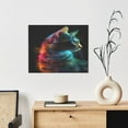 thumbnail image 6 of Susaid Neon Spectrum Cat Portrait Pattern Canvas Wall Decor Poster Framed Artwork Decoration for Bedroom Home Office Ready to Hang,Horizontal, 6 of 6