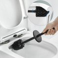 thumbnail image 3 of Portaescobillas de baño de acero inoxidable para montaje en pared y juego de escobillas de baño, 3 of 5