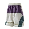 thumbnail image 6 of Ailaofu Womens Color Block Athletic Shorts Vintage Streetwear Loose Shorts with Pockets Elastic Drawstring High Waist Windbreaker Short Pants Casual Running Sport Bottoms, 6 of 8