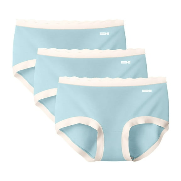 3 Pack Women's No Show Modal Underwear Comfort Soft Ladies Panties Mid Rise Color Block Breathable Undies 2XL