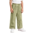 thumbnail image 3 of Toddler Pants Children Baggy Elastic Waist Basic Cotton Gauze Proof Pants Casual Green 9-10 Years, 3 of 7