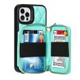 thumbnail image 3 of Allytech Crossbody Wallet Case for iPhone 12 Pro Max,  Zipper Purse Case with Card Holder Kickstand Detachable Lanyard Strap , for iPhone 12 Pro Max 6.7 inch,Green, 3 of 6