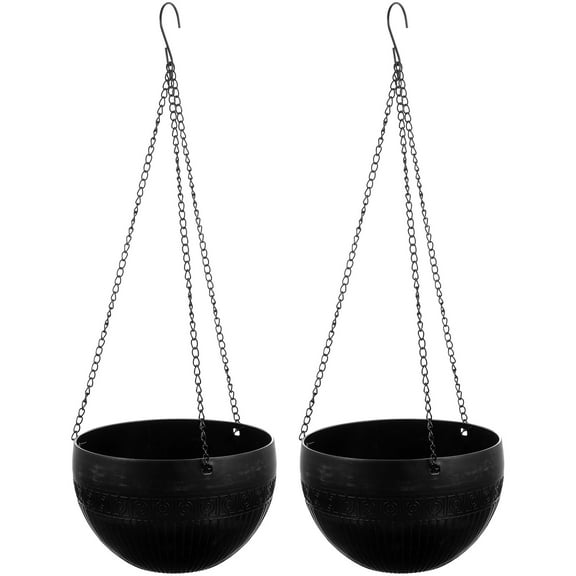 Ortofally 2pcs Hanging Plant Pot Self Watering Outdoor Indoor Hanging Flowerpot with Net