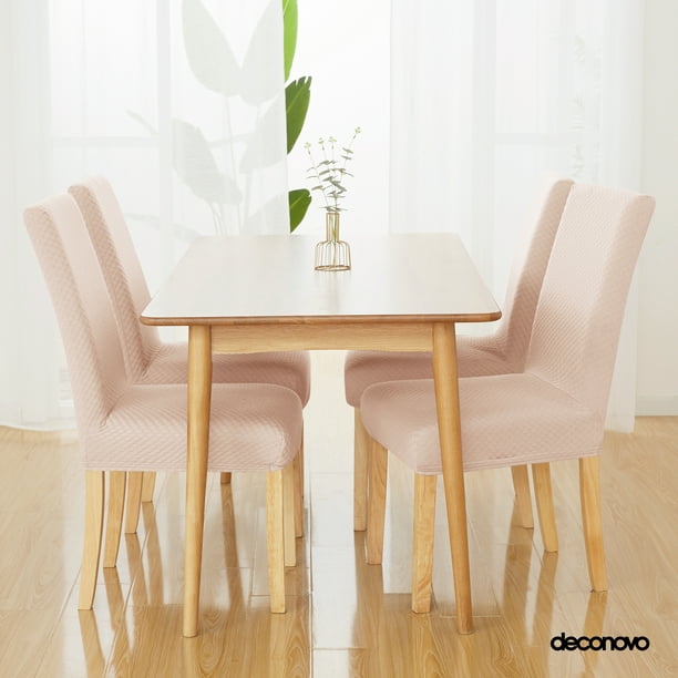 Deconovo Removable Dining Room Chair, Light Pink Dining Chair Covers