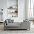 thumbnail image 3 of Updated 77.95'' Wide Modern Double-Sided Upholstered Chaise Lounge Indoor,Chenille Fabric Sleeper Sofa Couch With 4 Throw Pillows, Daybed with Rubberwood Legs For Living Room, Bedroom, Apartment, 3 of 8