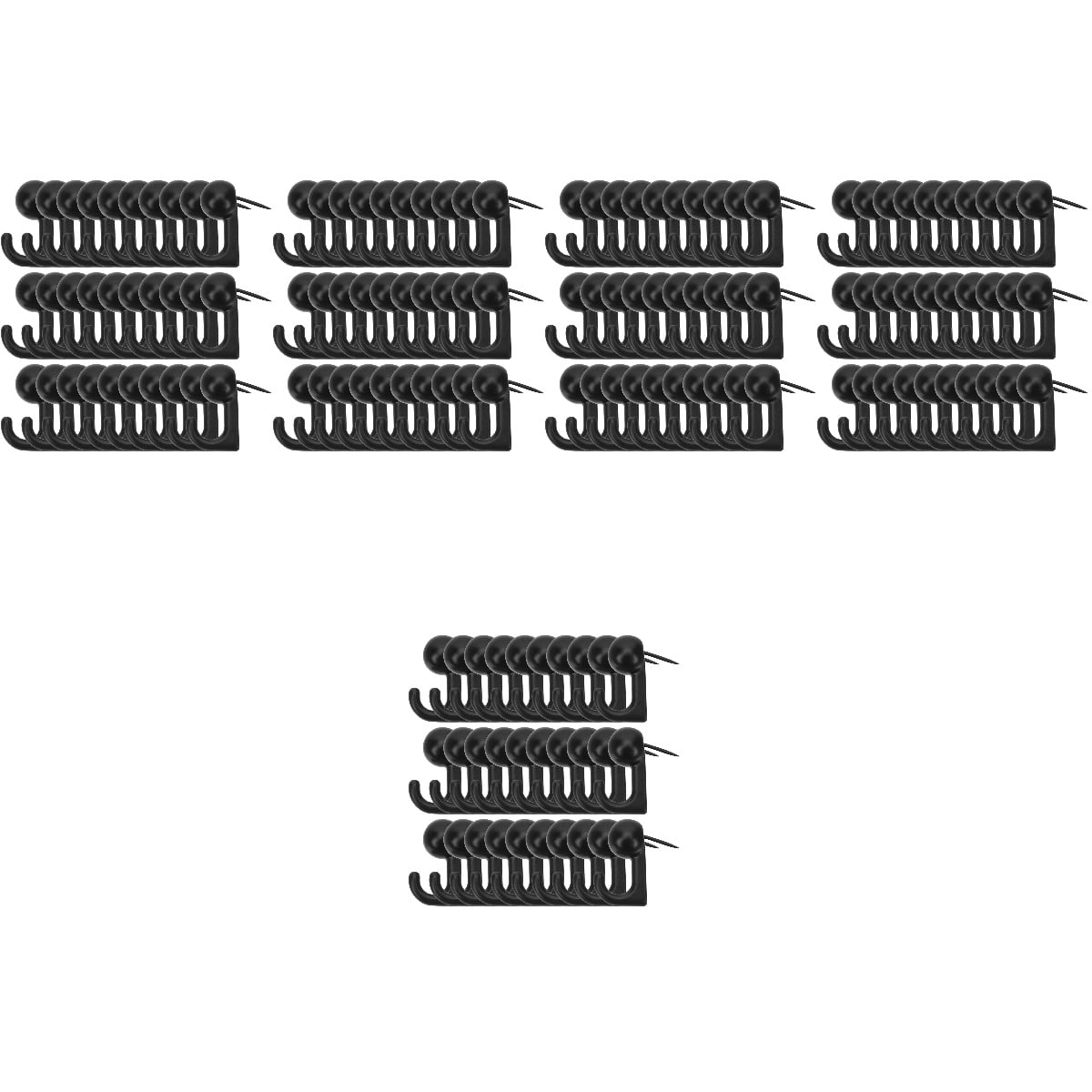 HONITANO Black Metal Picture Hanging Hooks 150 Pieces for Home, Office, and Art Display Use