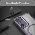 thumbnail image 6 of Case for Galaxy S24,Full-Body Rugged Carbon Fibre Protective Clear Back Hybrid Magnetic Wireless Charge Shockproof Protector Phone Case for Samsung Galaxy S24 5G,6.2 inch 2024 (Purple), 6 of 10
