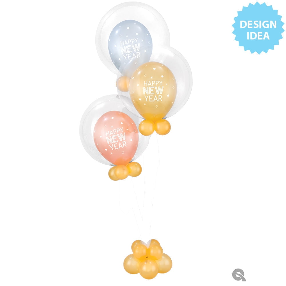 11 inch Qualatex New Year Sparkles & Dots Latex Balloons (50 Pack) - Party Supplies Decorations