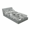thumbnail image 3 of Grey Bedding Set with Sheet & Covers, Mixed Checkered Squared Scotch Plaid Striped Patterns in Patchwork Style Image, Printed Bedroom Decor 2 Shams, 4 Sizes, Black White Grey, by Ambesonne, 3 of 3