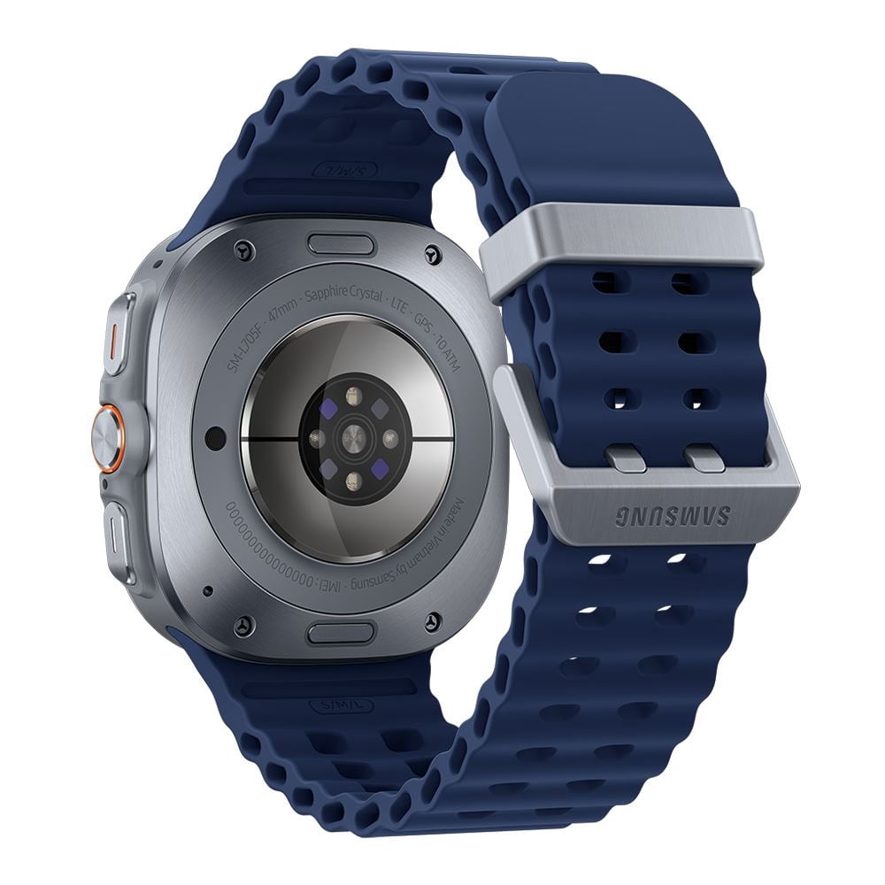 Restored Samsung Galaxy Watch Ultra 47mm Cellular Titanium Smart Watch, Titanium Blue, Blue Sport Band (Refurbished)