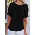 thumbnail image 4 of SHEWIN Womens Tops Summer Short Sleeve Off the Shoulder Shirts Casual Spring Cute Dressy Pleated Puff Sleeve Blouses, 4 of 9
