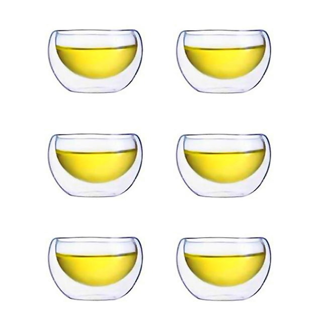 6 tazas de té de vidrio.
