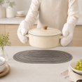 thumbnail image 3 of Unique Bargains 2 Pcs Simple Oval Placemat Dark Gray Polyester Cotton, 3 of 5