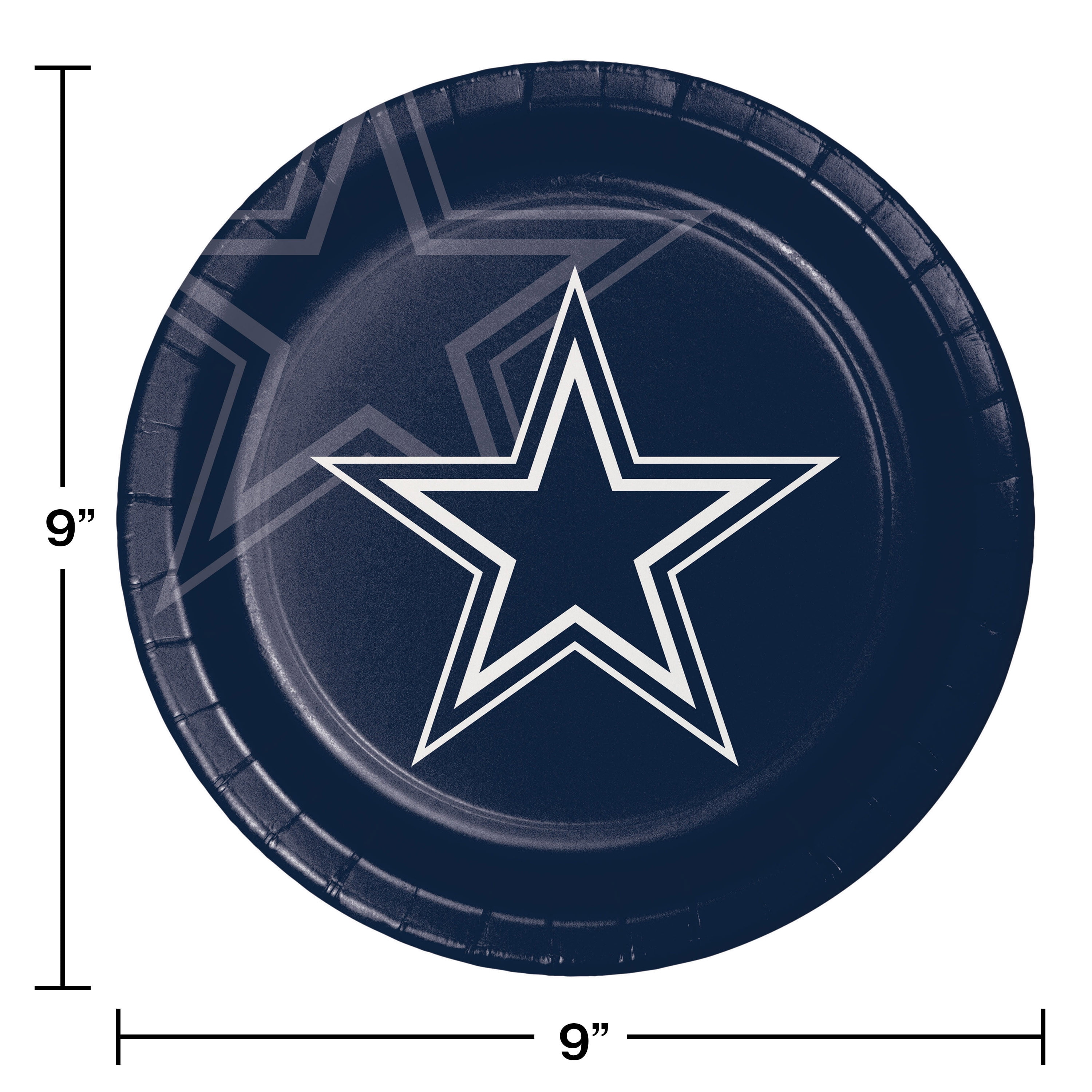 Dallas Cowboys Round Paper Plates 24 Count for 24 Guests