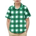 thumbnail image 2 of Bxsruta Shirts for Kids, Children's Classic Plaid School Uniform Shirt, Chest Pocket Collared Top, 2 of 7