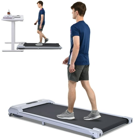 EUROCO 500LBS 3HP Walking Pad,Under Desk Treadmill with 4mph Speed,47" Longer Quiet and Stable Pad with Bluetooth APP,Speaker,Remote Control,LED Display,Portable Walking Pad Treadmill for Home