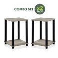 thumbnail image 7 of Furinno Turn-N-Tube Toolless Assembly Side Table Set of 2, Stackable 2-Tier Grey End Table with Open Shelf, Night Stand, Bedside Table, for Living Room, Bedroom, Grey Oak, 7 of 7