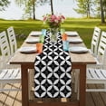 thumbnail image 4 of Table Runners 48 Inches Long Dress Scarves, Black Rhombus Farmhouse Kitchen/Dining Table Runner, Short Coffee Tablerunners, Retro Abstract Geometric Pattern 13x48 Inch, 4 of 9