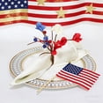 thumbnail image 6 of Miwamany 4th of July Napkin Rings, Patriotic Red White BlueArtificial Flower Napkin Holders, Independence Day Table Decorations for Memorial Day, Veterans Day, Patriotic Party Dinner Supplies, 6 of 8