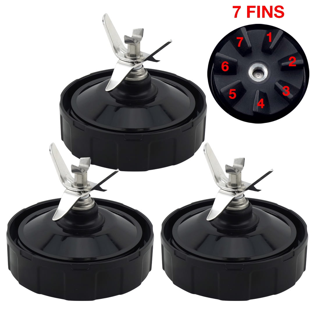 3 Pack Felji Pro Extractor Blade Replacement Part 431KKU480 for Nutri Ninja Auto-iQ BL480-30 BL681A-30 BL682 BL640 (7 Fins)