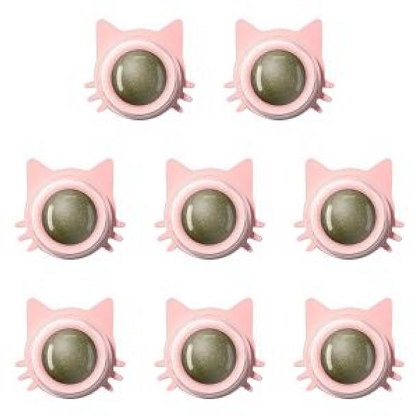 Juguete Pared Con Hierba Gatera para Masticar Gatitos Limpieza Dientes Morder Gatos () Rosa