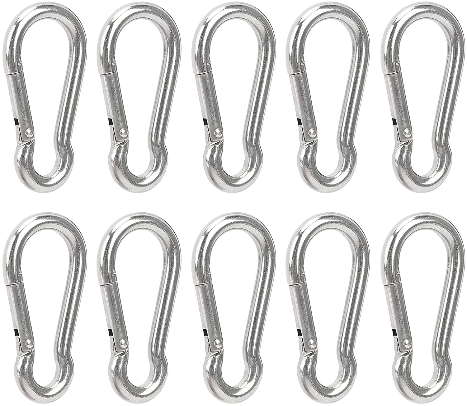 10Pcs Spring Snap Hooks Clip Stainless Steel Rope Connector Hook