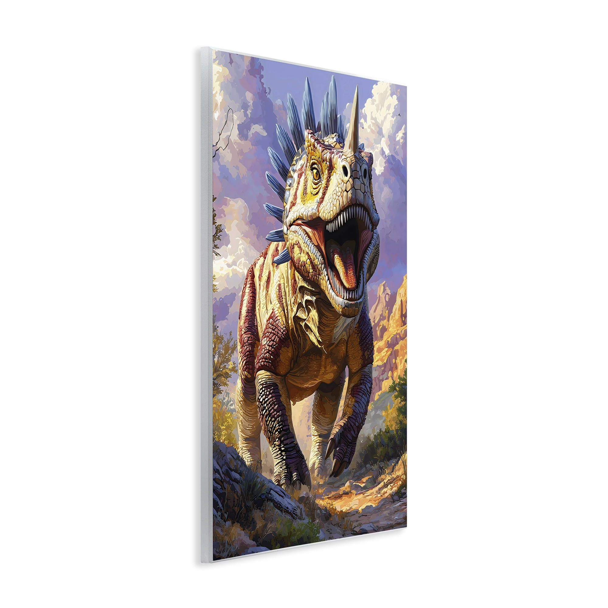 Stupell Industries Fierce Horned Dinosaur Wall Plaque Art, design by Creative Studio