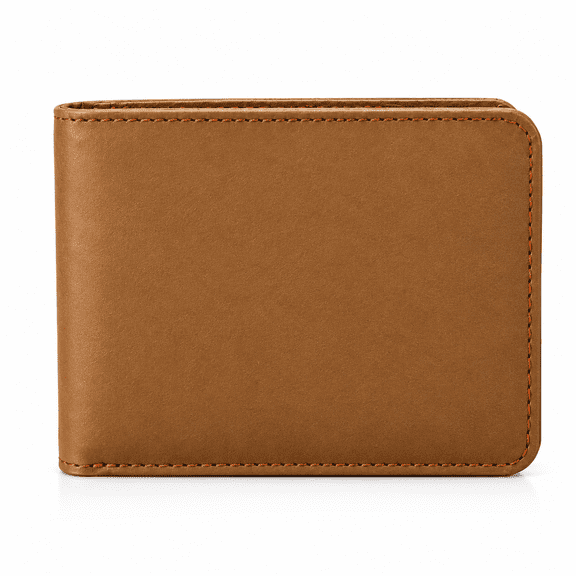 RAYMONS OVERSEAS-Men's Genuine Leather Bi-Fold Wallet Slim RFID Blocking Wallet with Multiple Card Slots Cash Pocket ID Window Durable Everyday Wallet Brown