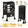 thumbnail image 3 of Costway Folding Kitchen Kids Step Ladder Stool Wooden Toddler Safety Tower Helper Coffee, 3 of 10