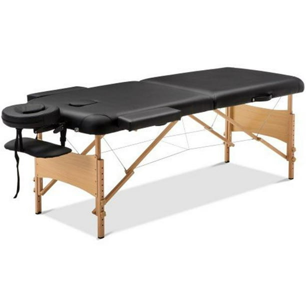Merax W21201095 84 In Wooden 2 Section Round Angle Folding Massage Table Walmart Com Walmart Com