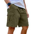 thumbnail image 3 of Trgacdwlo Mens Cargo Shorts Multi Pockets Elastic Waist Mens Workout Shorts Hiking Running Summer Lightweight Men Shorts Casual Green L, 3 of 7