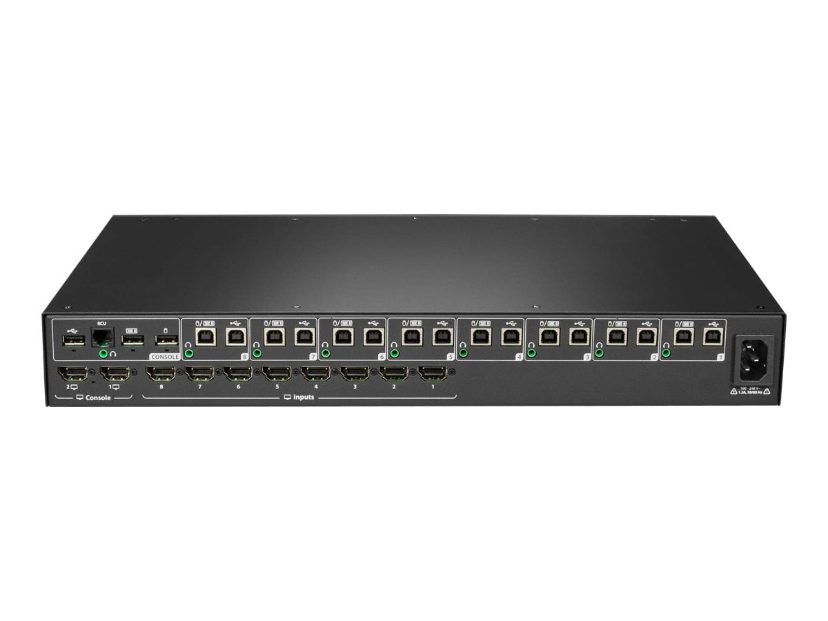 Vertiv Avocent Cybex Secure MultiViewer KVM Switch, 8 Port, Cursor Navigation Switching, NIAP Version 4.0 Certified, TAA Compliant (SCMV285DPH-400) - Switches | Universal Video Port | Multiple View...