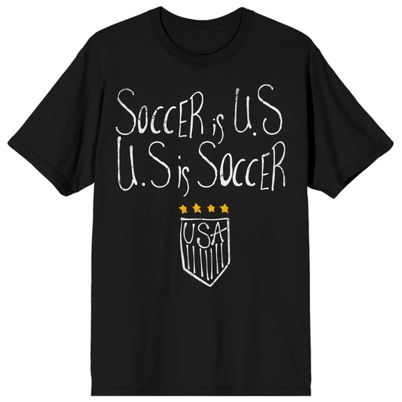 USSF Soccer is US US is Soccer Men's Black Crew Neck Short Sleeve T-Shirt-XL