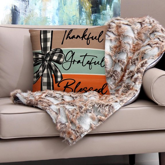 Danhjin Halloween Throw Pillows Halloween Decor Indoor, Pumpkin Letter Printed Pillow with Pumpkin Patterns, Soft Faux Halloween Pillows for Couch, Bed, Sofa Living Room Decor 18*18in