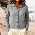 thumbnail image 2 of Perfectbot Women's Collared Button-Down Cardigan Long Sleeve Knit Jacket Top with Ribbed Trim, 2 of 5