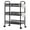 Black, variant on Fogcroll 3 Tier Fruit Basket for Kitchen Fruit Vegetable Basket,Stackable Carbon Steel Wire 360 Degree Swivel Basket Cart with Rolling Wheels, Utility Rack for Kitchen, Pantry, Bathroom