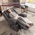 thumbnail image 4 of Ebello Manual Recliner Chair with Massage and Heat, Fabric Recliner with Cup Holders & Storage Pockets, Breathable Comfortable Lounger for Living Room, Gray (CR0424-D183), 4 of 10