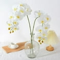 thumbnail image 2 of CLoxks 2 Pcs Orchid Stems Artificial Flowers Real Touch Latex Phalaenopsis 38 Inch Artificial Orchid Branches 9 Heads Fake Phalaenopsis Flowers,for Vase Wedding Party Home Garden Decor,White, 2 of 7