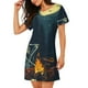 thumbnail image 2 of Easygdp Moonlit Skeleton Campfire Camisón de manga corta para mujer, informal, estampado, 2 of 6