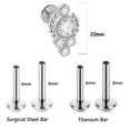 thumbnail image 1 of 1PC G23 TitaniumSteel 16G CZ Gem Moon Labret Lip Bar Ring Crystal Flower Ear Cartílago Tragus Helix Piercing Tornillo Fit Top 16g Tan Jianjun unisex, 1 of 2