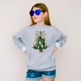 thumbnail image 4 of Christmas Tree with Dalmatian Bow and Gold Star Topper Sweatshirt for Women Teens and Kids Gray Sweatshirt Youth Medium, 4 of 5