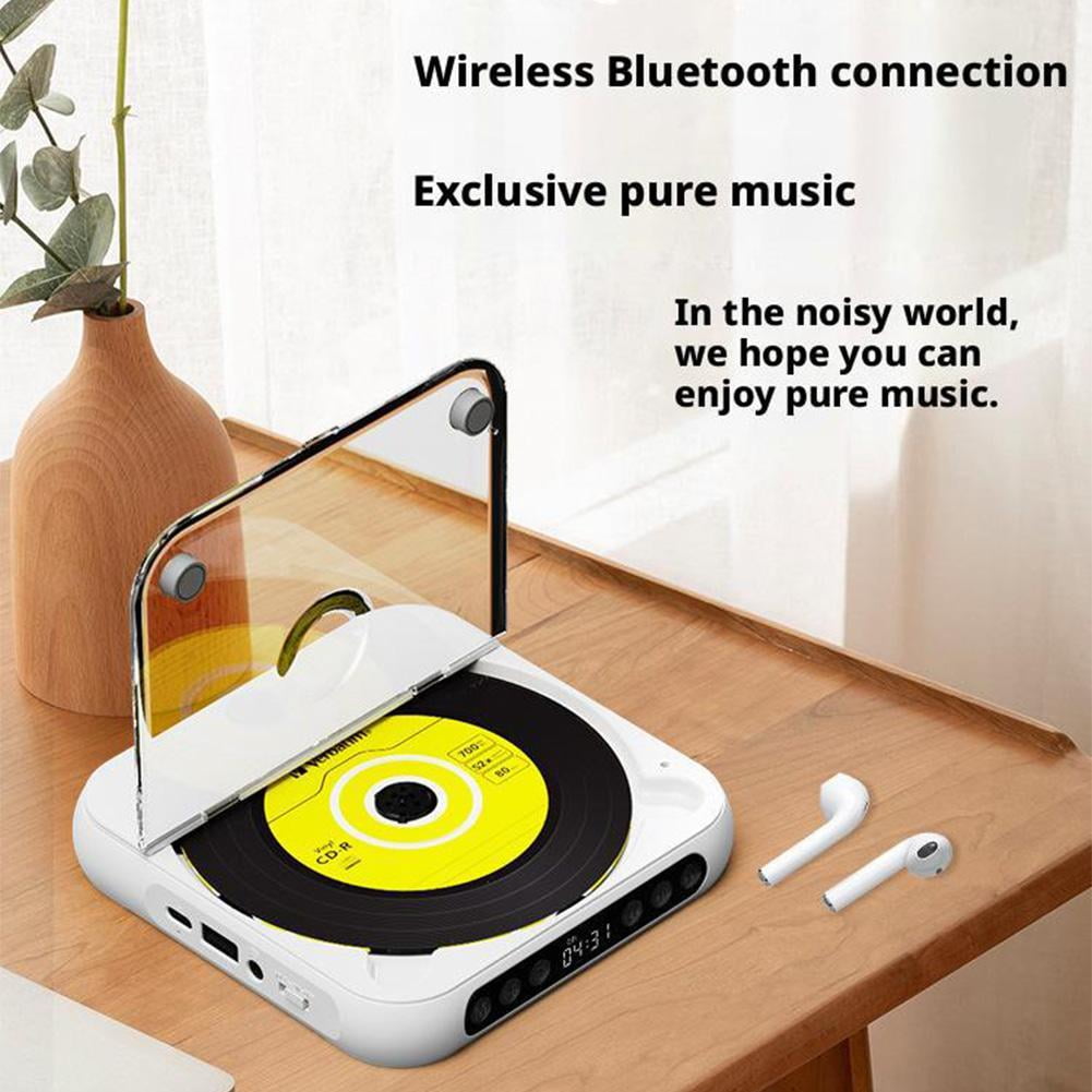 Mini CD Walkman,Portable Bluetooth CD Player Rechargeable HiFi Sound with AUX/USB, LCD Display for Music Lovers
