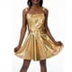 thumbnail image 1 of Txlixc Vestido de mujer, vestido de tirante sin mangas de cuello cuadrado brillante láser con tirantes cruzados Txlixc moda, 1 of 6